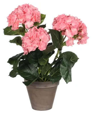 Obrázok produktu pre Sľudové dekorácie Hortenzia umelá rastlina v kvetináči Stan - H40 x Ø35 cm - Ružová