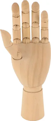 Produktbild von Handmodellfigur aus Schima-Holz, linke Hand zum Skizzieren und Zeichnen