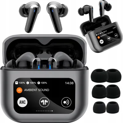 Zdjęcie produktu dla Słuchawki Bezprzewodowe Dokanałowe Bluetooth 5.4 Anc Dotykowy Wyświetlacz