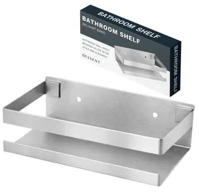 Produktbild von DELVANT BANO Duschablage zum Hängen Silber 20 cm elegantes Duschregal für Bad und Dusche