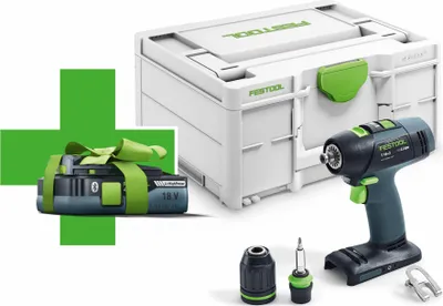 Obrázek produktu pro Festool T 18+3 Basic-4,0 akumulátorový vrtací šroubovák 18 V 50 Nm bez kartáčku ( 577051 ) + 1x akumulátor 4,0 Ah + systainer - bez nabíječky