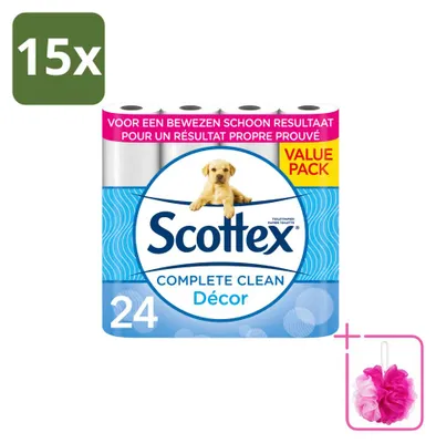 Productafbeelding van 15 rollen Scottex toiletpapier - 2-laags - voordeelverpakking - 15 stuks