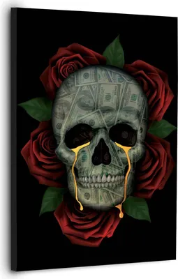 Produktbild von Wandbild Leinwandbild Pop Art Skull: 80x120x2cm