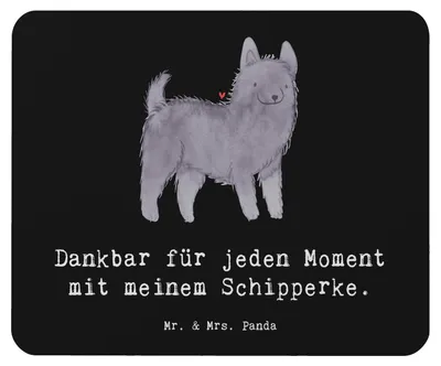 Produktbild von Mr. & Mrs. Panda Mousepad Schipperke Moment - Schwarz - Geschenk, computer, pc mauspad, Belgische Hunderasse, mousematte, Mouse Pad