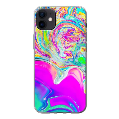 Produktbild von MuchoWow® Handyhülle Schutzhülle Hülle für iPhone 12 mini Kunst - Farben - Psychedelisch Silikon Softcase Handy Hülle - Bild