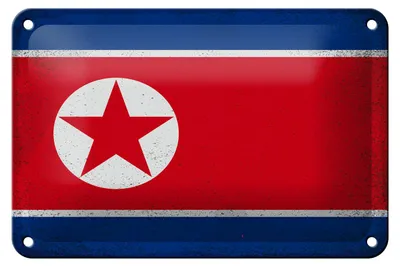 Produktbild von Blechschild Flagge Nordkorea 18x12cm North Korea Vintage Dekoration