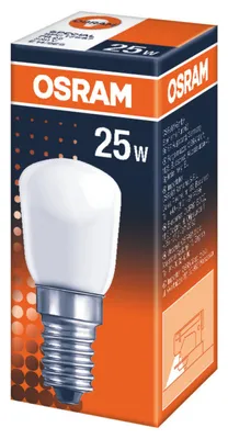 A product box for an OSRAM 25W light bulb.