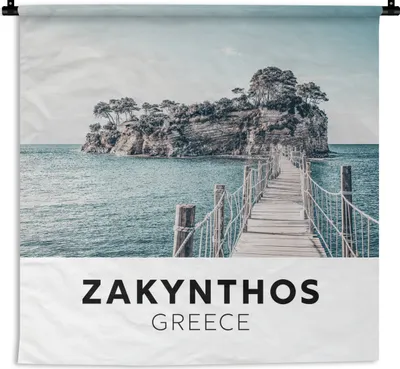 Produktbild von MuchoWow® Wandteppich Wandbehang Griechenland - Zakynthos - Meer 150x150 cm Tapisserie Dekoration Wandtuch - Wohnaccessoires - Modernes