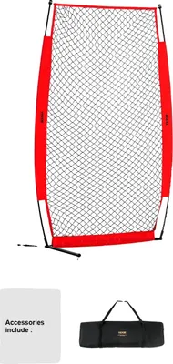 Image de Filet de baseball, conception portable, stabilité améliorée, rouge