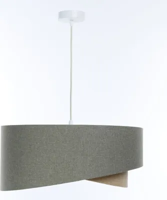 Produktbild von Pendelleuchte Stoff Ø 50 cm H: max. 93 cm Weiß Grün Beige E27 rund Modern Hängelampe