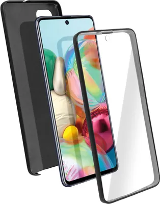 Produktbild von Avizar, 360° Rundum-Schutzhülle (Vorder- und Rückseite) für Samsung Galaxy A71, Schwarz
