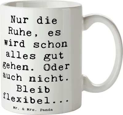 Produktbild von Mr. & Mrs. Panda Tasse Spruch Gelassenheit in Krisen - Weiß - Geschenk, mentale Stärke, inspirierende Lebensweisheit, Teetasse, Kaffeetasse, Gefühl, innere Balance, Zitat