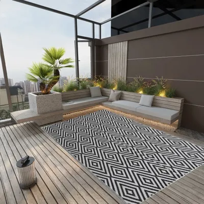 Produktbild von Praktischen Outdoor-Teppich ARAKIL Schwarz 140x200 cm PP - Teppiche ,design Möbel 3204415 1parcel