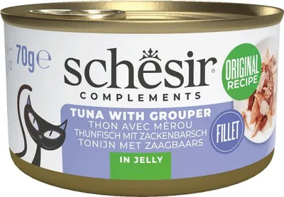 Produktbild von SCHESIR Tuna with grouper in jelly - nassfutter für Katzen - 70g
