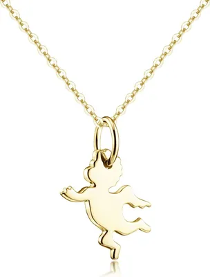 Produktbild von MATERIA by Matthias Wagner Engel Anhänger Gold Damen Kinder 925 Silber vergoldet mit Kette KA-1