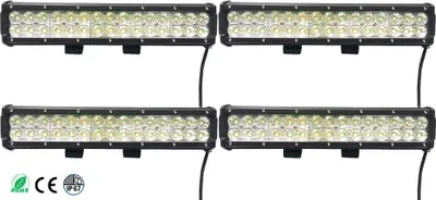 Produktbild von Greenmigo 4X 90W Led Arbeitsscheinwerfer Light Bar Arbeitslicht Flood Zusatzscheinwerfer 60 Grad Kaltweiß 6000-6500K 12-24V 8250lm Wasserdicht IP67