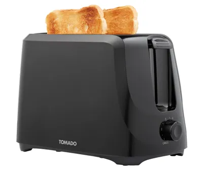 Produktbild von Tomado TBT2000B – Toaster – 2 lange Schlitze – 6 Bräunungsstufen – Schwarz