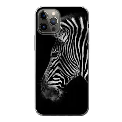Produktbild von MuchoWow® Handyhülle Schutzhülle Hülle für iPhone 12 Pro Zebra - Wilde Tiere - Schwarz Silikon Softcase Handy Hülle - Abdeckung