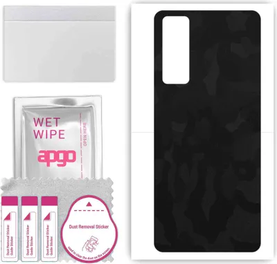 Produktbild von apgo Rückseite Schutzfolie, Skin, kompatibel mit Vivo Y51, Hinten Displayschutzfolie aus Vinylfolie, kratzfest, einfache Montage - Schwarzes Tarnmuster