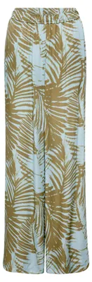 Produktbild von Rabe Hose Hellblau Größe 44 mit Blätter-Allover-Print, weitem Bein und elastischem Bund