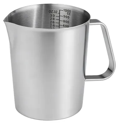 Edelstahl Messbecher 1L mit Skala, 304 Edelstahl, Milchkännchen