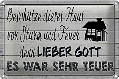 Produktbild von Blechschild Spruch 30x20cm beschütze dieses Haus vor Sturm