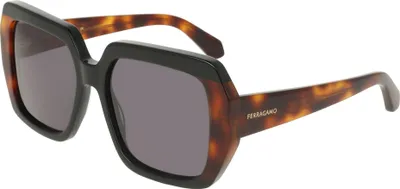 Produktbild von Ferragamo SF2081S Black/tortoise 56/17/145 Damen Sonnenbrillen