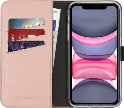 Immagine prodotto di Selencia Custodia a libro in vera pelle per iPhone 11 - Dusty Pink