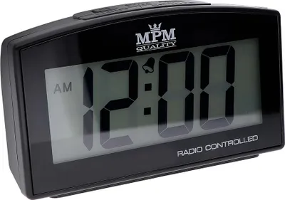 Produktbild von MPM-Quality Wecker 116 mm Kunststoff Schwarz Funkuhrwerk