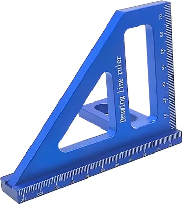 Produktbild von Aluminiumlegierung Holzbearbeitung quadratisch Winkelmesser Dreieck Lineal rechtwinkliges Lineal - Blau