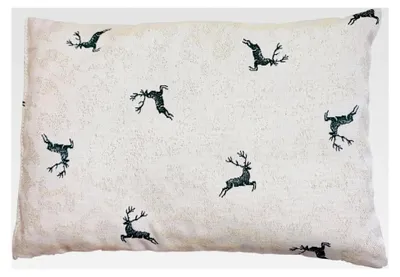 Produktbild von Zirbenkissen Hirsch grün mit Zirbenspänen 30x20cm