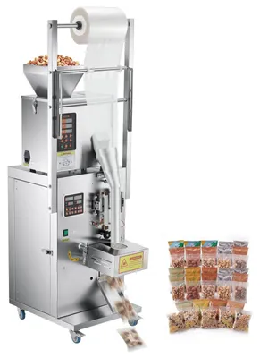 Produktbild von VEVOR Pulverfüll- und Verschließmaschine, 10-500g automatische Partikelgranulatverpackungsmaschine, Edelstahl, intelligente Wiegefüllung und Versiegelung, für Kaffeebohnen, Getreide, Tee, Gewürze, Silber