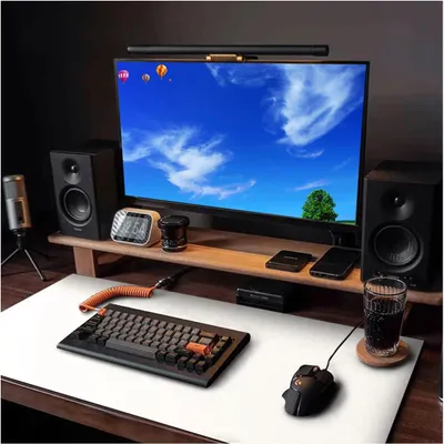 Imagen del producto de Base antideslizante para escritorio, 40 x 80 cm, blanca, ideal para trabajar y estudiar