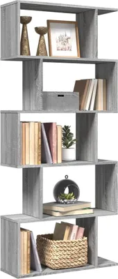 Produktbild von "2026 Promotion" Raumteiler-Bücherregal - Standregal - Aktenregal - 5 Etagen - Grau Sonoma 70x24x161 cm - - Wohnzimmerschrank CC31917