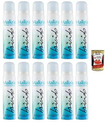 Produktbild von MALIZIA Deodorante Donna Brivido Seduction,Deodorant Deo Spray für Damen 12x 100ml + Italian Gourmet polpa 400g