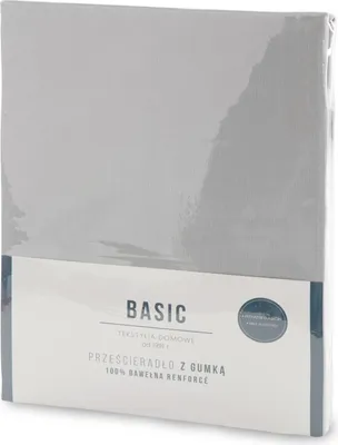 Zdjęcie produktu dla Prześcieradło z gumką Basic 140x200 +30 cm bawełna j. szare