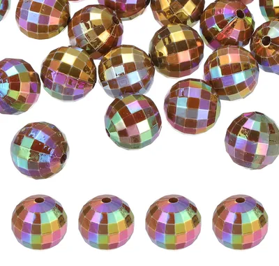 Image de Billes disco - 50 pièces - Pour la création et la décoration - Forme ronde, 16 mm - Aspect miroir en acrylique