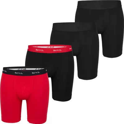 Produktbild von Phil Co. Berlin Herren Retro Boxer 4-Pack Long Boxer - Black + Chilli Pepper - Größe XL