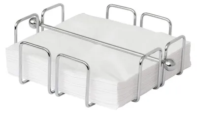 Serviettenhalter mit Stange, verchromter Stahl, 19x19x6,5 cm