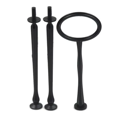 Produktbild von 2/3 Ebenen Kuchenstangen Plattenstand Griff Anmeldung Hardware Hochzeitsfeier Vorräte-SchwarzGröße:3 Tier