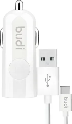 Image de Budi - 1 chargeur de voiture USB avec indicateur LED+câble USB type C