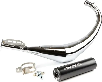 Image de Stage6 échappement complet Streetrace chrome CNC noir Derbi/Minarelli AM6