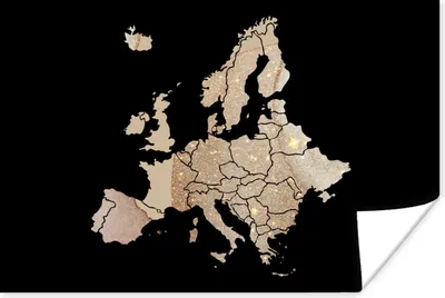 Produktbild von MuchoWow® Poster Karte - Europa - Glitzer 120x80 cm - Bilder