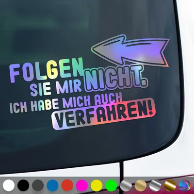 Produktbild von PantherPixel Folgen Aufkleber Sie Mir Nicht Habe Mich Verfahren Sticker Auto Geschenkidee Farbe Oilslick-Hologramm