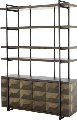Immagine prodotto di Casa Padrino mobile scaffale a 2 ante marrone / bronzo 140 x 40 x h. 200 cm - Mobile soggiorno