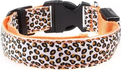 Obrázek produktu pro LED obojek pro psy s leopardím vzorem /Orange XS