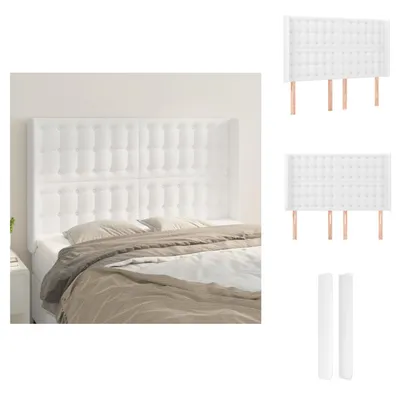 Produktbild von vidaXL Kopfteil mit Ohren Weiß 147x16x118/128 cm Kunstleder -  Kopf- & Fußenden