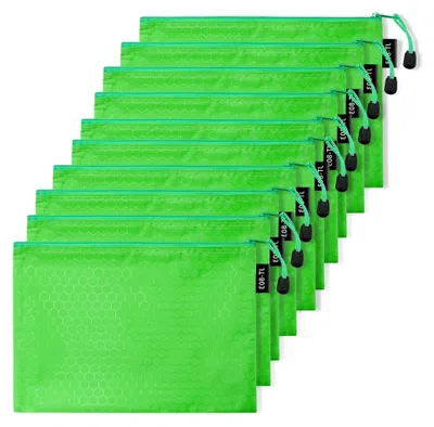 Produktbild von A4 Dokumententasche, wasserdichte Tasche mit Reißverschluss für Papier, Dokumente, Kosmetika und Hausaufgaben (Grün)