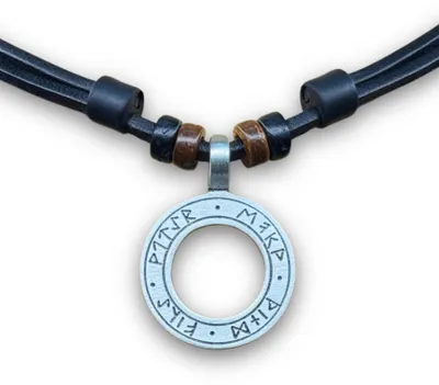 Produktbild von HANA LIMA | Wikinger Kette Vier Elemente Futhark Runen Ring Herren Damen Schmuck