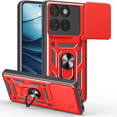 Produktbild von Outdoor Panzer Hülle für Motorola Edge 60 / Edge 60 Fusion Handyhülle mit Kameraschutz Ringhalter in Rot